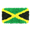 In Canonbury, Canonbury Flowers presents a striking, three-dimensional homage to the Jamaican flag, centered against a crisp white backdrop that makes every hue sing. The piece is not a flat textile but a tactile mosaic built from thousands of tiny, crumpled fragments-tissue papers and fabric scraps-carefully packed to form a generous, sculptural surface. A bold, golden yellow saltire sears diagonally from corner to corner, cutting the composition into four dynamic triangles. The top and bottom triangles glow with densely arranged emerald greens, like hillside after rain along the curves of Canonbury and nearby Newington Green, while the left and right side triangles settle into deep, matte black crumples that absorb light with a soft satin finish. The interaction of light and shadow across the uneven, hand-tweaked surface lends the flag a sense of motion and resilience, as if the fabric's ruffles were catching a gentle morning breeze from Upper Street to the tranquil corners around Canonbury Grove. This isn't merely a decoration; it's an expression of collective effort and cultural energy-an artifact that could accompany an article on Jamaica's heritage, art, or community spirit. For clients nearby, it speaks to the local appreciation of craft and story, a reminder that beauty often emerges from careful, collaborative hands. Available for same-day delivery across Canonbury and surrounding Islington streets, this piece remains a vivid symbol of pride, creativity, and the enduring power of art to connect people across neighbourhoods like Canonbury, Angel, and Dalston.