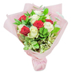 Bright yet elegant, this immaculately presented floral bouquet is crafted for the discerning Canonbury resident with an appreciation for both tradition and freshness. The classic pairing of ruby-red and creamy white roses-each bloom plush, unblemished, and carefully arranged-infuses the design with symbolism and warmth. Interspersed among the roses are lush green leafy accents-eucalyptus, ruscus, and variegated sprigs-which heighten the bouquet's vibrancy and bring to mind the garden squares and peaceful streets of Canonbury. The rounded, dome-like silhouette is tightly bound at the base in soft pink tissue, adding a gentle flourish that complements the blooms while keeping the composition secure. The pleasing interplay of red, white, and green under diffused, natural lighting creates a mood of celebration and affectionate intention. Whether marking Mother's Day, expressing admiration for a friend near New River Walk, or brightening a doorstep along Canonbury Road, this bouquet combines quality floristry with an unmistakably local touch, ensuring every recipient experiences a sense of joy and thoughtful care.